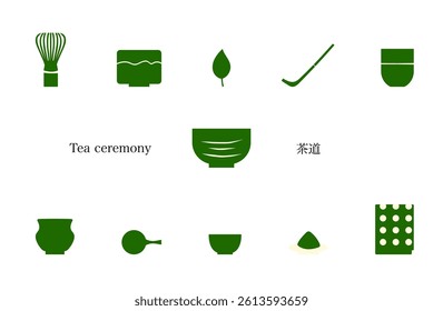Simple illustration of tea ceremony