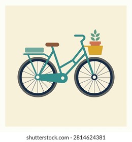Simple illustration of teal bike