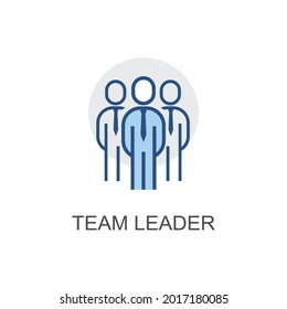 simple illustration TEAM LEADER icon with a soft blue color, suitable for use in your presentation business, website icon, marketing tools, simple and easy to apply