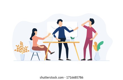 Simple Illustration, teamwork illustration, can be used for landing page, infographic, editable eps file