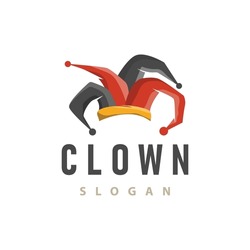 Simple Illustration Template Jester Hat Logo Minimalist Joker Clown Design
