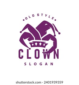 Simple illustration template jester hat logo minimalist joker clown design