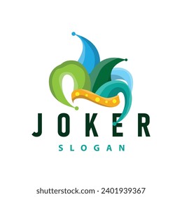 Simple illustration template jester hat logo minimalist joker clown design