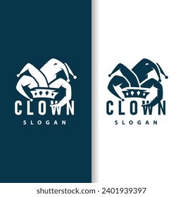 Simple illustration template jester hat logo minimalist joker clown design