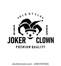 Simple illustration template jester hat logo minimalist joker clown design