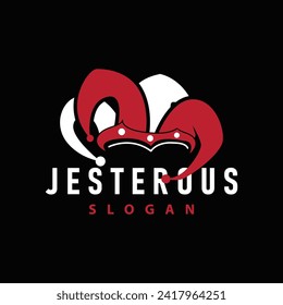 Simple illustration template jester hat logo minimalist joker clown design