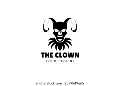 Simple illustration template jester hat logo minimalist joker clown design