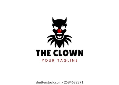 Simple illustration template jester hat logo minimalist joker clown design