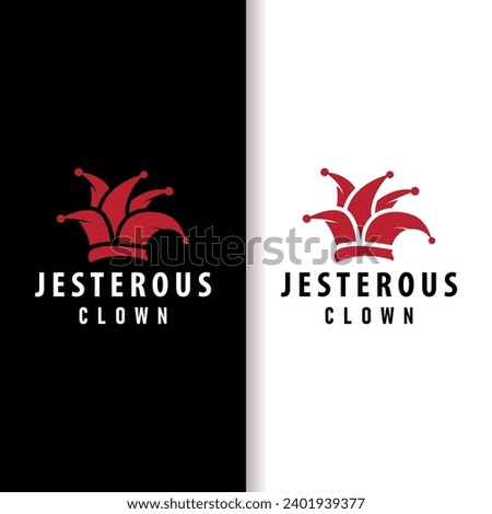 Simple illustration template jester hat logo minimalist joker clown design