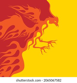 Plantilla de ilustración simple de un fénix.