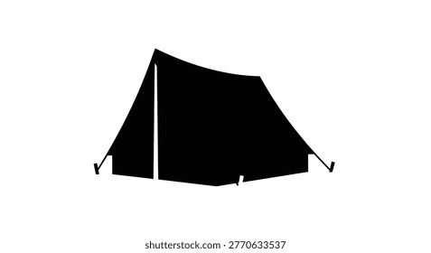 Simple illustration of a tent against a white background silhouette
