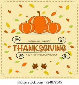 Simple illustration of a thanksgiving greeting card