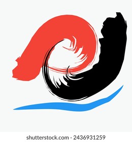 simple illustration that forms a swirl with colored strokes
