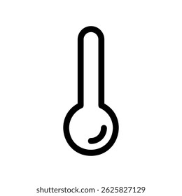 Ilustración simple de un termómetro con bombilla en negro