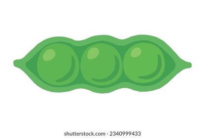 Ilustración simple de tres arvejas verdes