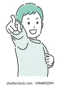 simple illustration of three years old boy