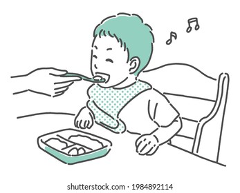 einfache Illustration eines dreijährigen Jungen