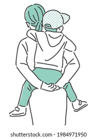 simple illustration of three years old boy