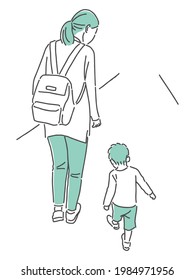 simple illustration of three years old boy