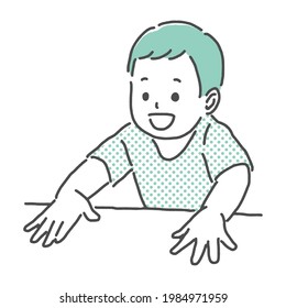 simple illustration of three years old boy