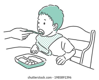 simple illustration of three years old boy
