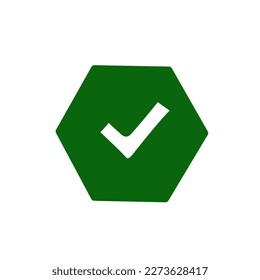 simple illustration of tick icon with green background