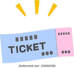 Simple illustration of a ticket with a stub