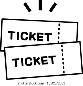 Simple illustration of a ticket with a stub