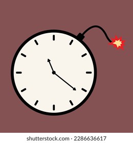 Ilustración simple de la bomba de tiempo, que representa la fecha límite, el plazo y la hora punta. adecuado para presentaciones de negocios o vídeo