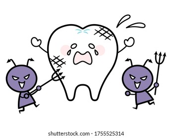 simple illustration of tooth brushing