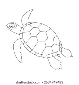 Simple Illustration of a Tortoise Facing Right with Visible Shell Design