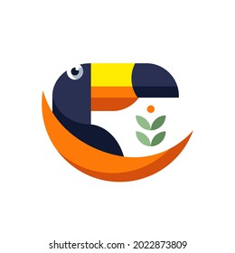 ilustración simple toucan bird, también puede usar el logotipo