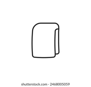 A simple illustration of a towel folded in half.