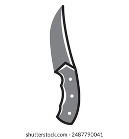 Simple Illustration of Trailing Point Knife, Dagger