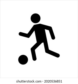 Ilustración simple del icono vectorial del jugador de fútbol de entrenamiento.