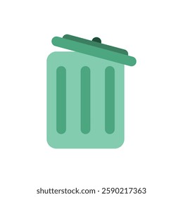 Simple illustration of trash can vector flat icon. 