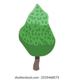 Simple illustration of a tree growing with lush green foliage