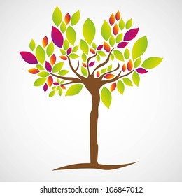 Simple illustration of tree isolated on white background