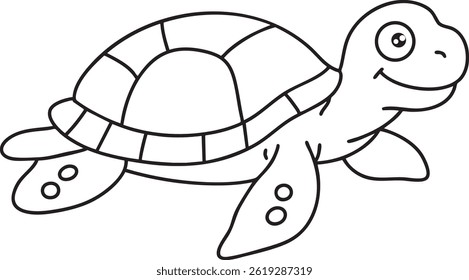 Simple illustration of turtle outline drawing