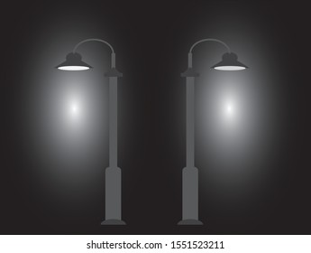 Simple illustration of twin garden lamp vector