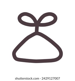 Simple illustration of twin leaves sprouting from the soil.