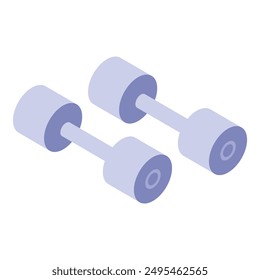 Simple illustration of two dumbbells on a white background, representing gym equipment for bodybuilding and fitness training