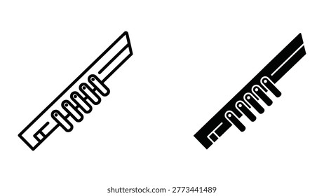 Simple illustration of two threaded fasteners, one outlined and one filled, on a white background.