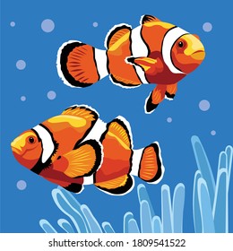 simple illustration of underwater life