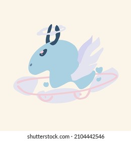 a simple illustration of a unicorn animal