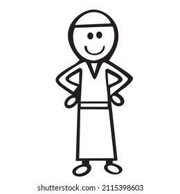 simple illustration of unique muslim man