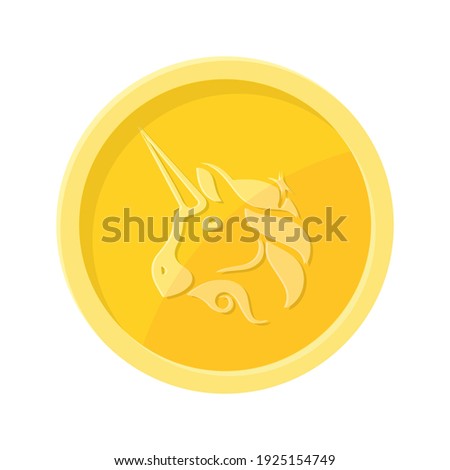 Simple illustration of Uniswap coin Concept of internet cryptocurrency