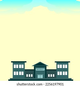 Simple illustration of a university campus with space area. Perfect for backgrounds, design materials or greeting cards