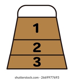 Una ilustración simple de una caja abovedada