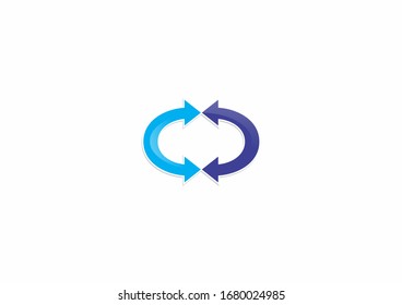Einfache Illustration Vektorillustration blaue Pfeile mit Kreiskonzept. Eignung für Vorlage oder universelles Logo-Design
